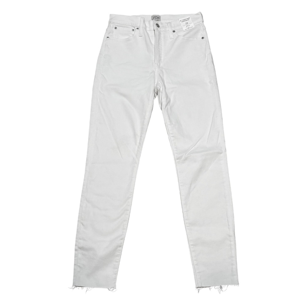 J.Crew Jeans Women 28 White High Rise Toothpick Skinny Raw Hem AJ478 NWT